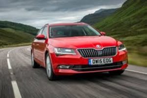 image of red skoda Superb executive taxi